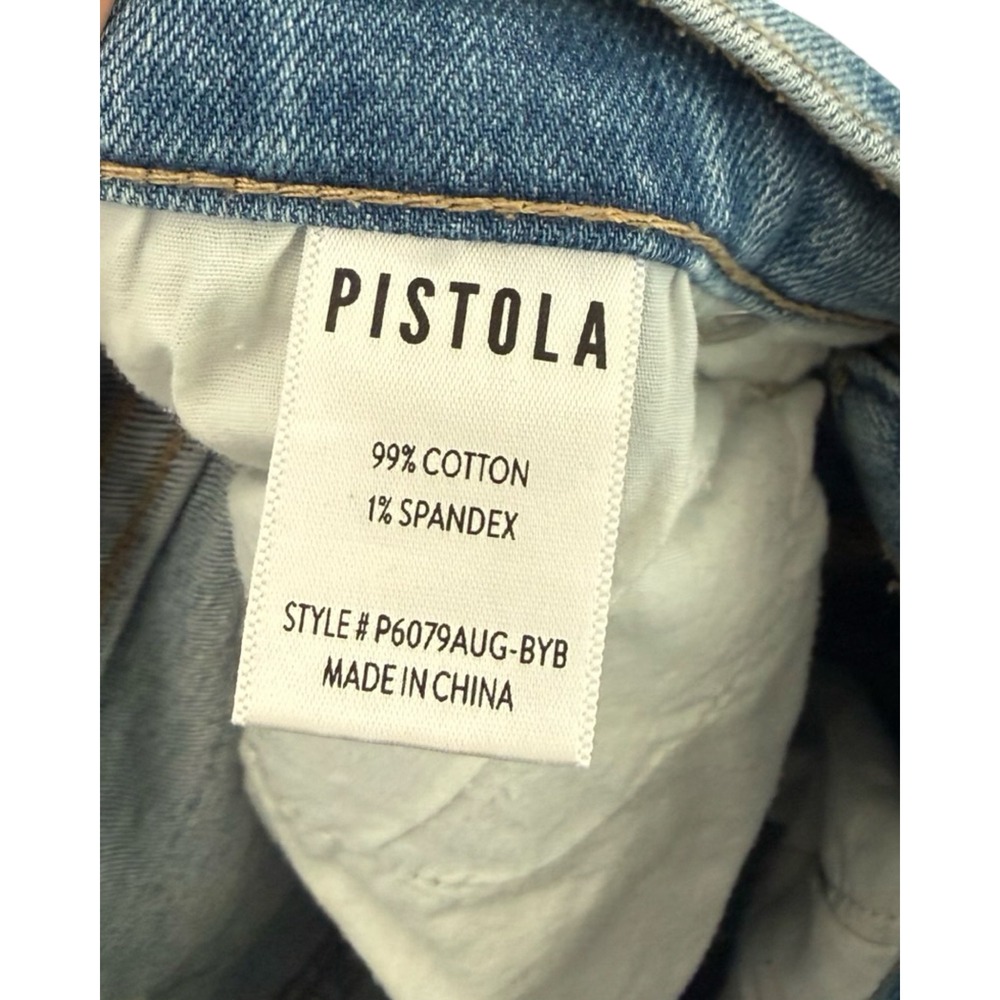 Pistola Women Light Wash High Rise Frayed Hem Straight Leg Jeans Size 26 - Picture 6 of 6